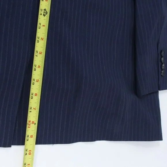Brooks Brothers Golden Fleece Suit Italy Saxxon Navy Wool Stripe Madison 50R/42W